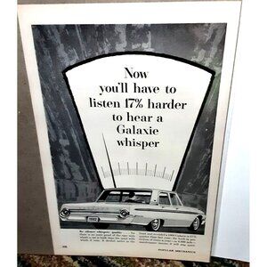 1962 Ford Galaxie Print Ad vintage 60s old cars